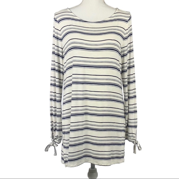 White House Black Market Other - WHBM | Navy Striped Long Sleeve Blouse